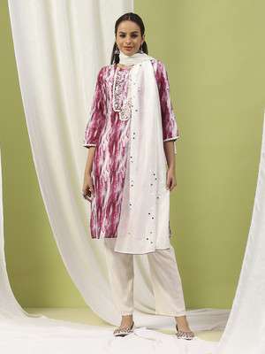 Nayam By Lakshita Printed Kurta, Palazzo & Dupatta Set