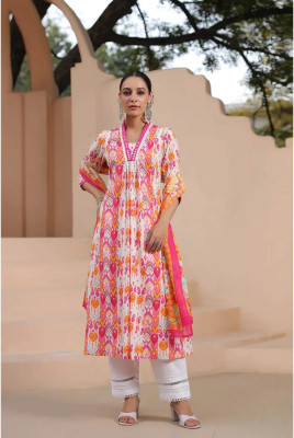 Leriya Fashion Printed Kurta, Salwar & Dupatta Set