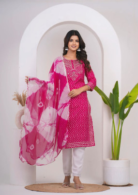 Sita Ramam Fashion Embroidered, Printed Kurta, Salwar & Dupatta Set