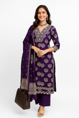 Soura Printed Kurta, Palazzo & Dupatta Set