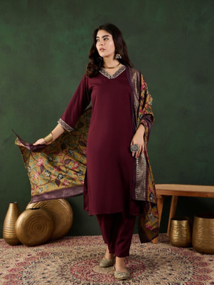 Shree Shreenathji creation Embroidered Kurta, Trouser/Pant & Dupatta Set