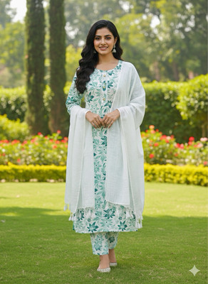 Subhan Hub Printed Kurta, Trouser/Pant & Dupatta Set