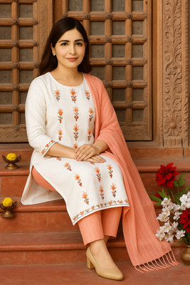 SARIM TEXTILE Embroidered Kurta, Trouser/Pant & Dupatta Set