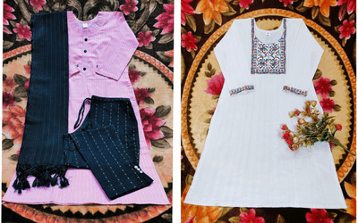 UMI CREATION Embroidered Kurta, Trouser/Pant & Dupatta Set