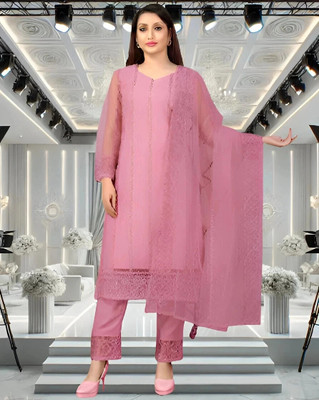 NAZARA Self Design Kurta, Palazzo & Dupatta Set