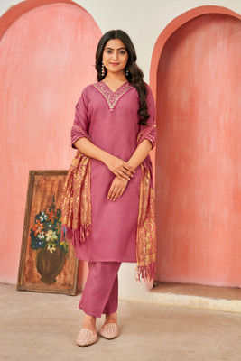 SARVAGNA Embroidered Kurta, Trouser/Pant & Dupatta Set