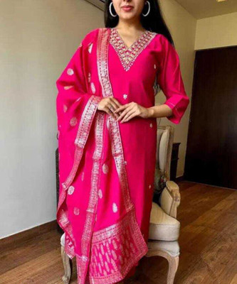 AKFASHION Embroidered Kurta, Trouser/Pant & Dupatta Set