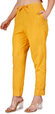retailbees Regular Fit Women Yellow Trousers