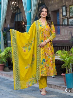 Meena Bazaar Printed Kurta, Salwar & Dupatta Set