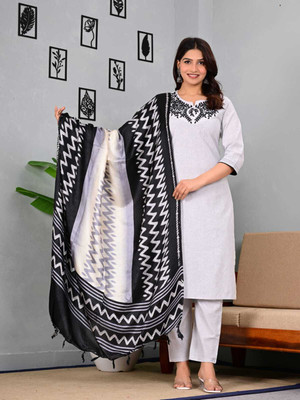Vaanya Fashions Embroidered Kurta, Trouser/Pant & Dupatta Set