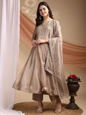 OMICRON FAB Embroidered Kurta, Palazzo & Dupatta Set