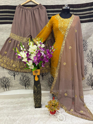 trihora Embroidered Kurta, Trouser/Pant & Dupatta Set