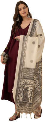 InWeave Solid Kurta, Palazzo & Dupatta Set
