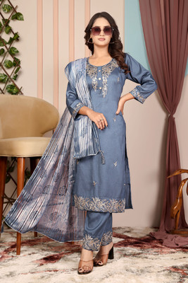 Lookzilla Embroidered Kurta, Trouser/Pant & Dupatta Set
