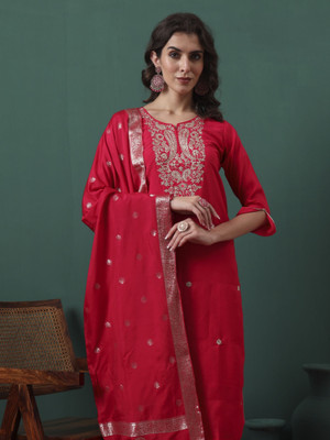 Royal Export Embroidered Kurta, Trouser/Pant & Dupatta Set