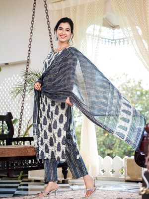 sky fab Printed Kurta, Trouser/Pant & Dupatta Set