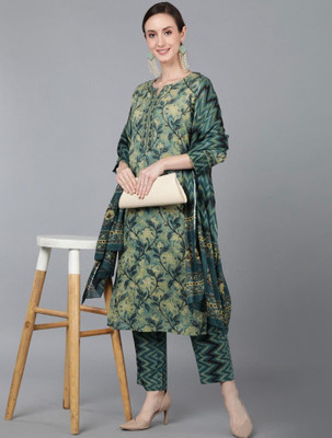 AnAdhTex Self Design Kurta, Trouser/Pant & Dupatta Set