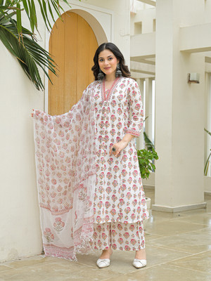 DIVENA Printed Kurta, Trouser/Pant & Dupatta Set