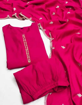 Clothes Shop Solid Kurta, Salwar & Dupatta Set