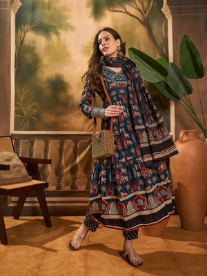 Sangria Printed Kurta, Trouser/Pant & Dupatta Set