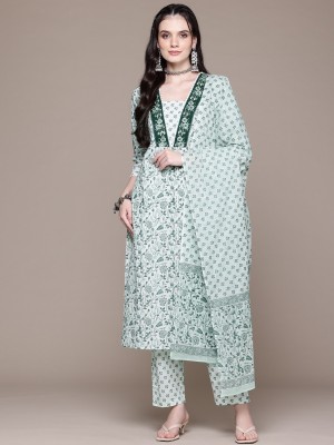 Readiprint Printed Kurta, Palazzo & Dupatta Set