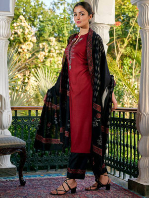 PREJAL FASHION Embroidered Anarkali Kurta, Bottom & Dupatta Set