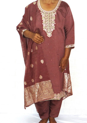 Rajnarayani Embroidered Kurta, Trouser/Pant & Dupatta Set
