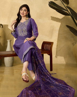 Kvsfab Embroidered Kurta, Trouser/Pant & Dupatta Set