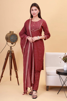 MT TEXTILE Embroidered Kurta, Trouser/Pant & Dupatta Set