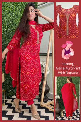 Assume Fab Printed Kurta, Trouser/Pant & Dupatta Set