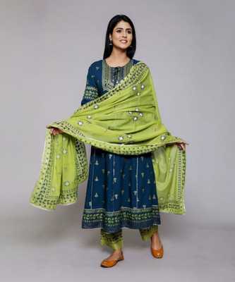 GVS SHOPPE Embellished Kurta, Palazzo & Dupatta Set