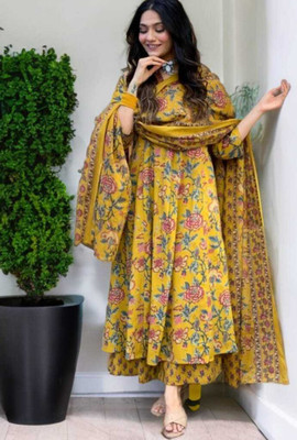SAVYA Printed Kurta, Palazzo & Dupatta Set