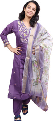 PickCell Embroidered Kurta, Trouser/Pant & Dupatta Set