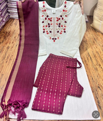 UMI CREATION Embroidered Kurta, Trouser/Pant & Dupatta Set