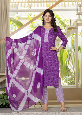 Hariyali Printed Kurta, Trouser/Pant & Dupatta Set
