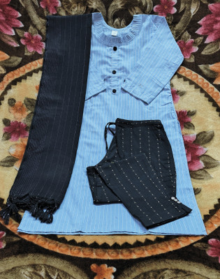 UMI CREATION Striped Kurta, Trouser/Pant & Dupatta Set