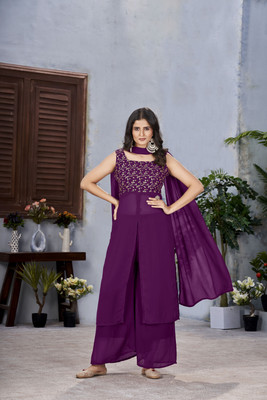 LIMBUDI CREATION Embroidered Kurta, Trouser/Pant & Dupatta Set