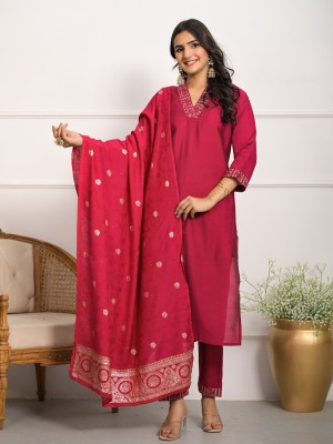 Meena Bazaar Embroidered Kurta, Salwar & Dupatta Set