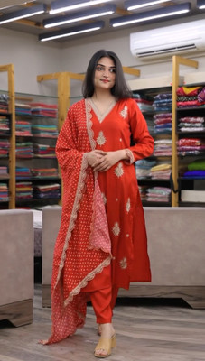 PRIPA8 Embroidered Kurta, Trouser/Pant & Dupatta Set