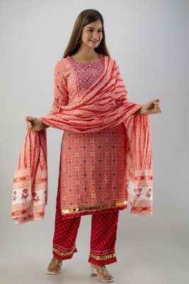 WOMENISHKURTI Printed Anarkali Kurta, Bottom & Dupatta Set