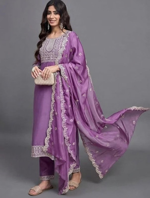 SHIVAYFAB Embroidered Kurta, Trouser/Pant & Dupatta Set