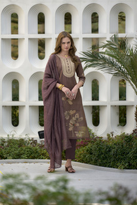 Fadland Embroidered Kurta, Trouser/Pant & Dupatta Set