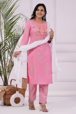 VNSAGAR Printed, Embroidered Kurta, Trouser/Pant & Dupatta Set