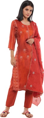 V-MART Embroidered Kurta, Salwar & Dupatta Set