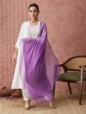 Sanskar Embroidered Kurta, Palazzo & Dupatta Set