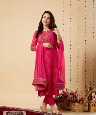 HKBDFAB Printed Kurta, Salwar & Dupatta Set