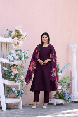 HOUSE OF COMMON Solid Kurta, Salwar & Dupatta Set