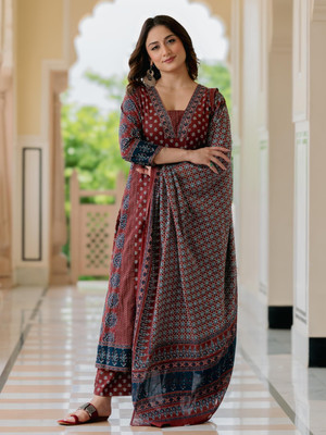 Arayna Printed Kurta, Palazzo & Dupatta Set