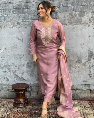 kiwastudio Embroidered Kurta, Trouser/Pant & Dupatta Set