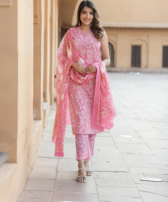 VEERACOLLECTION Floral Print Kurta, Trouser/Pant & Dupatta Set